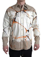 Dolce & Gabbana Multicolor Cotton Collared Denim Shirt -   -  Dolce & Gabbana.